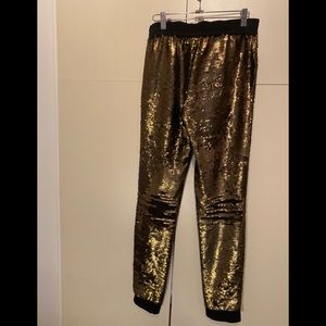 BCBG gold sequinned pants